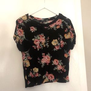Super Soft Floral Tee w/ Cap Sleeves